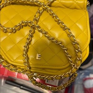 LF Yellow Quilted Crossbody Bag